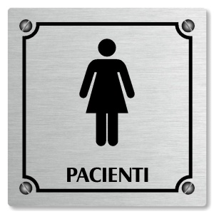 WC ženy pacienti, 80x80mm, stříbrná, Kansas
